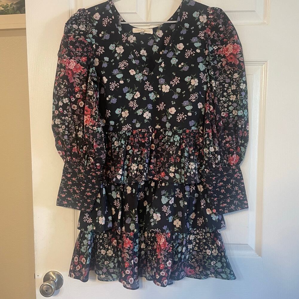 Love Shack Fancy Paris Ruffled Floral Mini Dress SZ 4